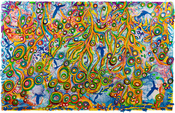 Birds in the Groovy Garden (SOLD)